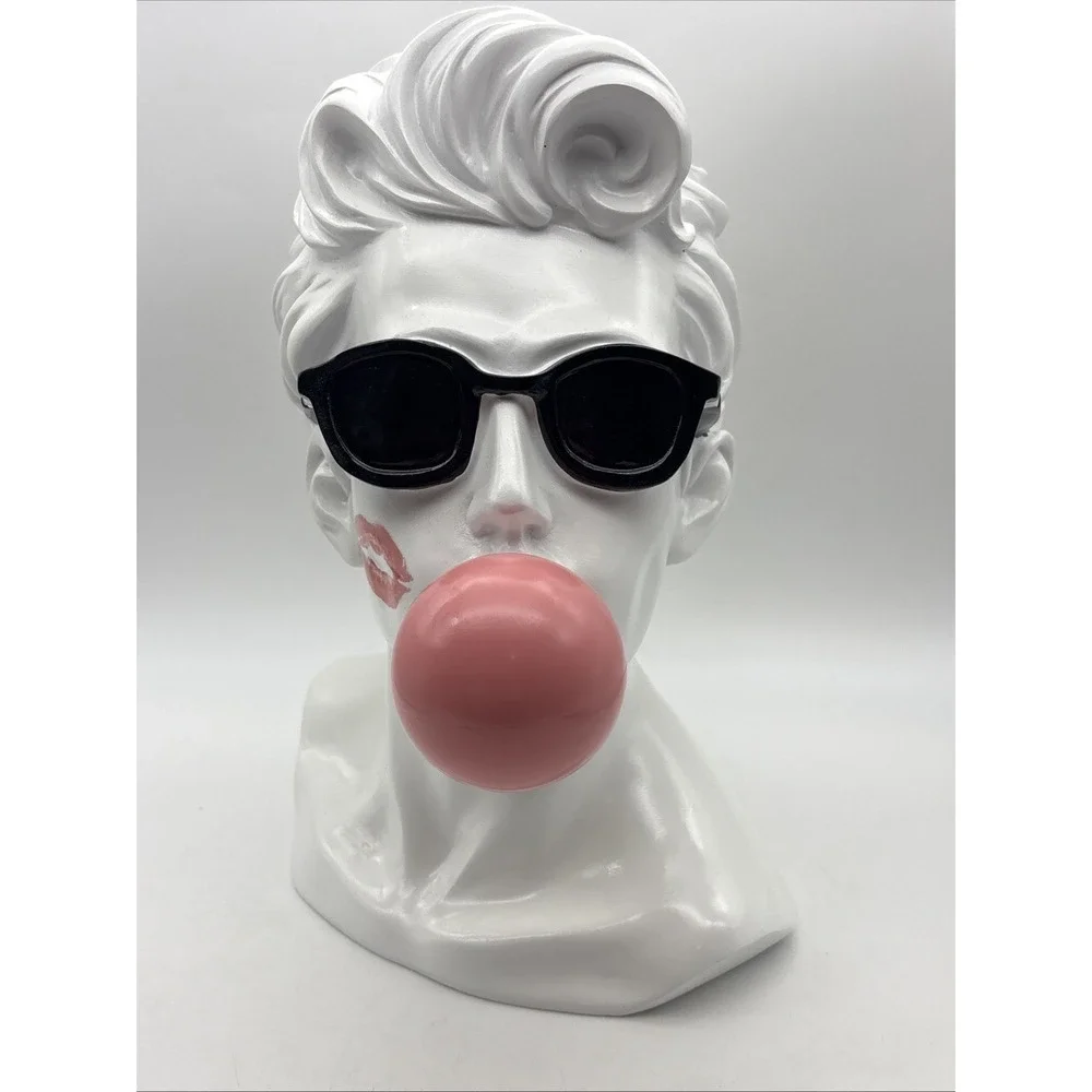 Cupcakes & Cashmere Valentines Blowing Bubble Gum Bust Man Kiss Sunglasses 11.5